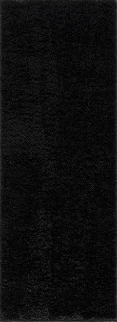 Faina Solid Black Shag Washable Area Rug - Clearance - Ornate Home