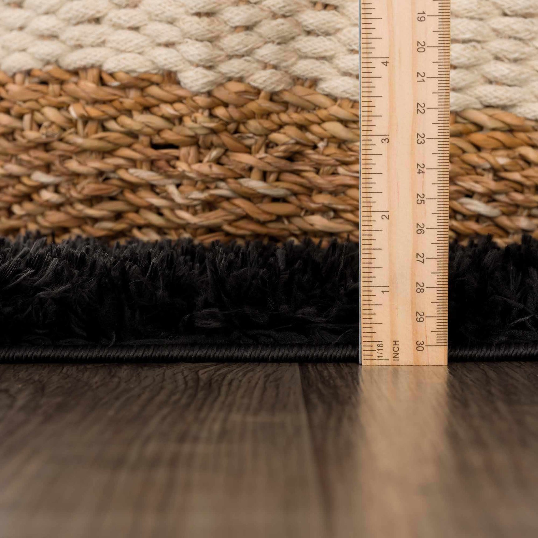 Faina Solid Black Shag Washable Area Rug - Clearance - Ornate Home