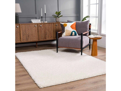 Faina Solid Cream Shag Rug Washable - Ornate Home