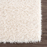 Faina Solid Cream Shag Rug Washable - Ornate Home