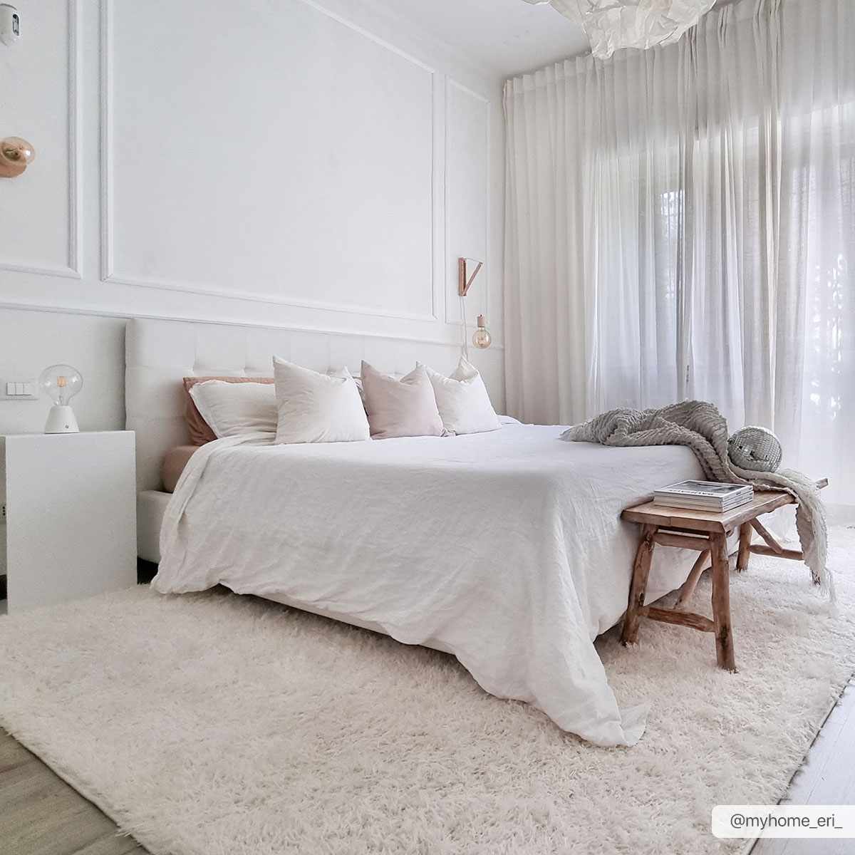 Faina Solid Cream Shag Rug Washable - Ornate Home