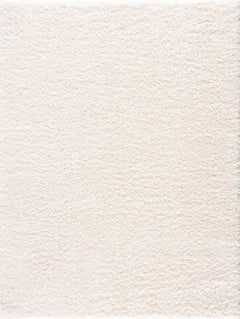 Faina Solid Cream Shag Washable Area Rug - Clearance - Ornate Home