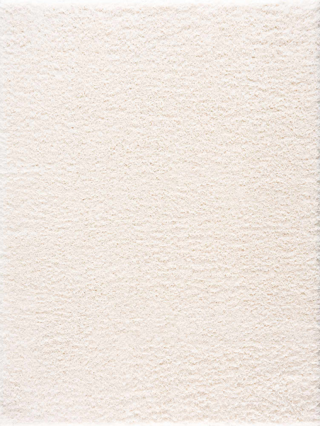 Faina Solid Cream Shag Washable Area Rug - Clearance - Ornate Home