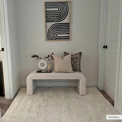 Faina Solid Cream Shag Washable Area Rug - Clearance - Ornate Home