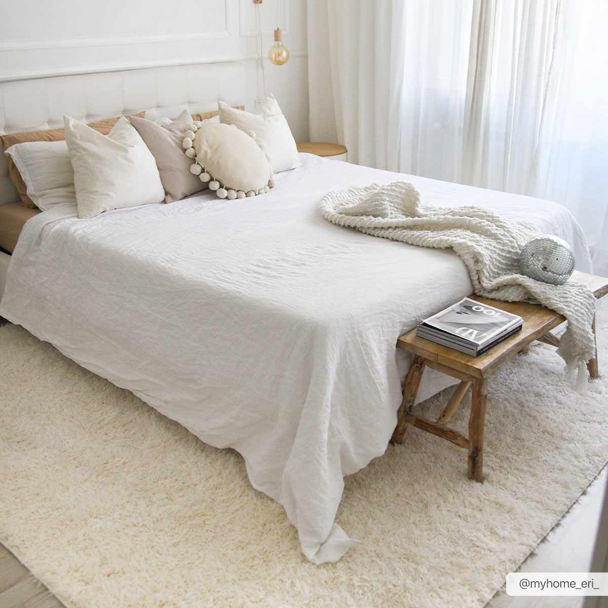 Faina Solid Cream Shag Washable Area Rug - Clearance - Ornate Home