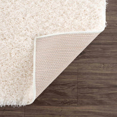 Faina Solid Cream Shag Washable Area Rug - Clearance - Ornate Home
