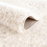 Faina Solid Cream Shag Washable Area Rug - Clearance - Ornate Home