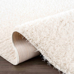 Faina Solid Cream Shag Washable Area Rug - Clearance - Ornate Home