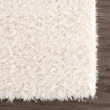 Faina Solid Cream Shag Washable Area Rug - Clearance - Ornate Home