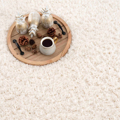 Faina Solid Cream Shag Washable Area Rug - Clearance - Ornate Home
