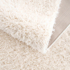 Faina Solid Cream Shag Washable Area Rug - Clearance - Ornate Home