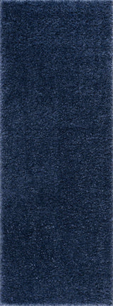 Faina Solid Dark Blue Shag Rug Washable - Ornate Home