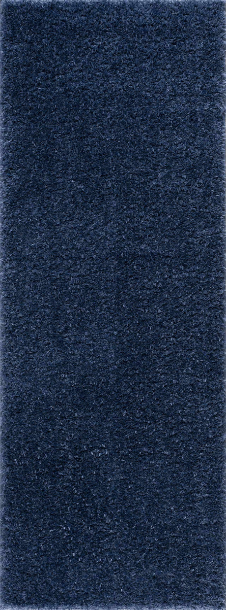 Faina Solid Dark Blue Shag Rug Washable - Ornate Home