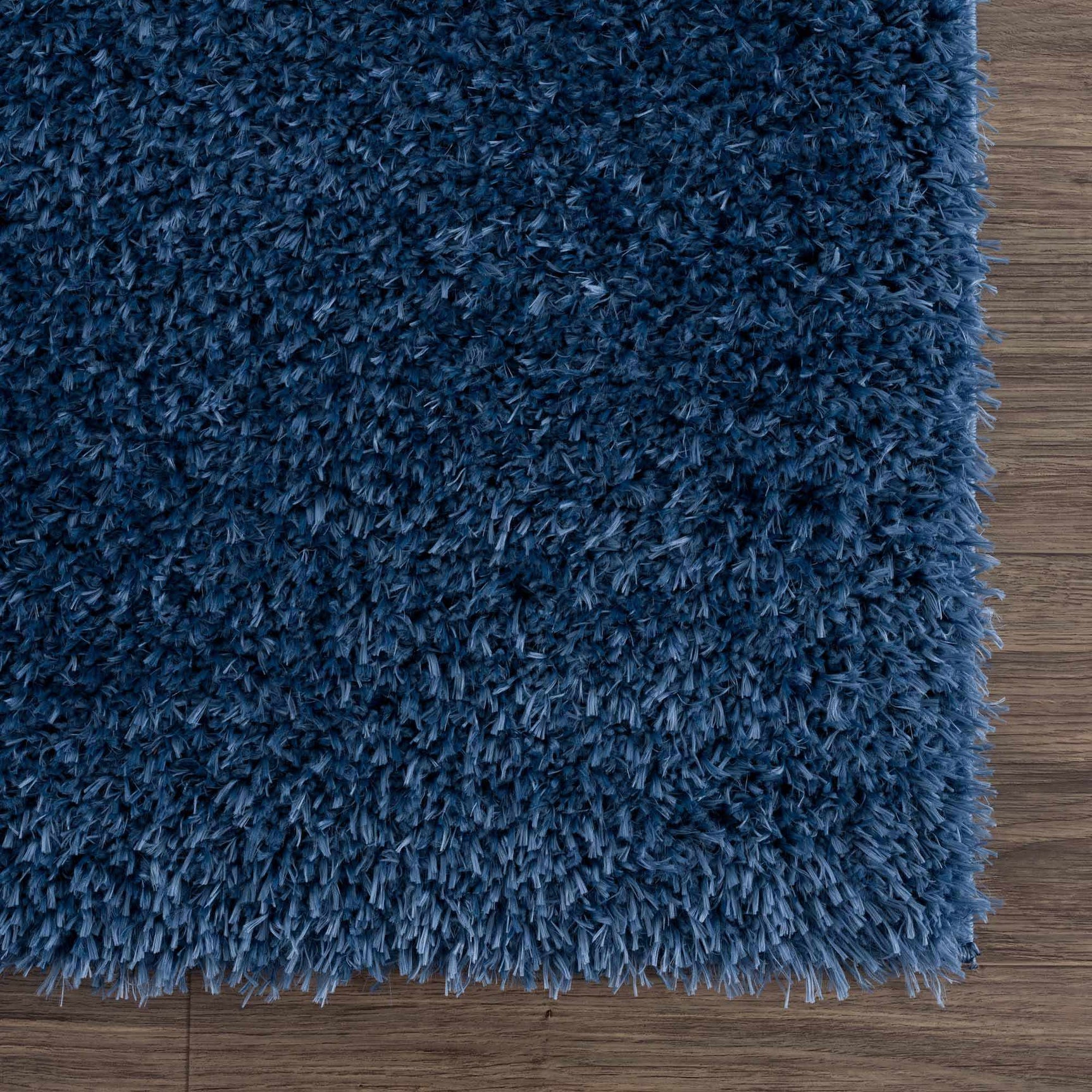 Faina Solid Dark Blue Shag Rug Washable - Ornate Home