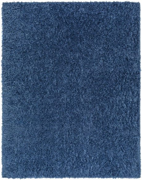 Faina Solid Dark Blue Shag Rug Washable - Ornate Home