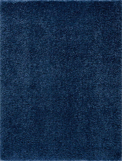 Faina Solid Dark Blue Shag Washable Area Rug - Clearance - Ornate Home