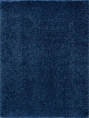 Faina Solid Dark Blue Shag Washable Area Rug - Clearance - Ornate Home