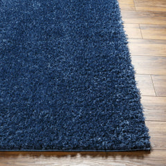 Faina Solid Dark Blue Shag Washable Area Rug - Clearance - Ornate Home