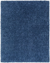 Faina Solid Dark Blue Shag Washable Area Rug - Clearance - Ornate Home