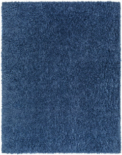 Faina Solid Dark Blue Shag Washable Area Rug - Clearance - Ornate Home