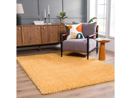 Faina Solid Gold Shag Rug Washable - Ornate Home
