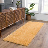 Faina Solid Gold Shag Rug Washable - Ornate Home