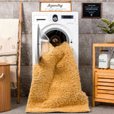 Faina Solid Gold Shag Rug Washable - Ornate Home