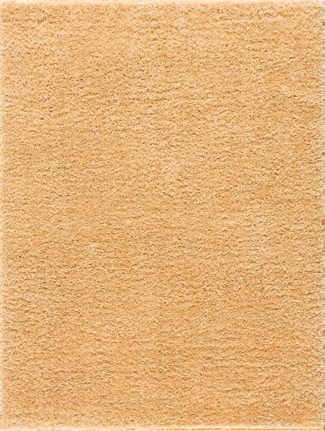 Faina Solid Gold Shag Washable Area Rug - Clearance - Ornate Home