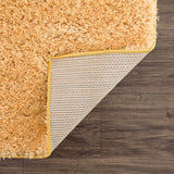 Faina Solid Gold Shag Washable Area Rug - Clearance - Ornate Home