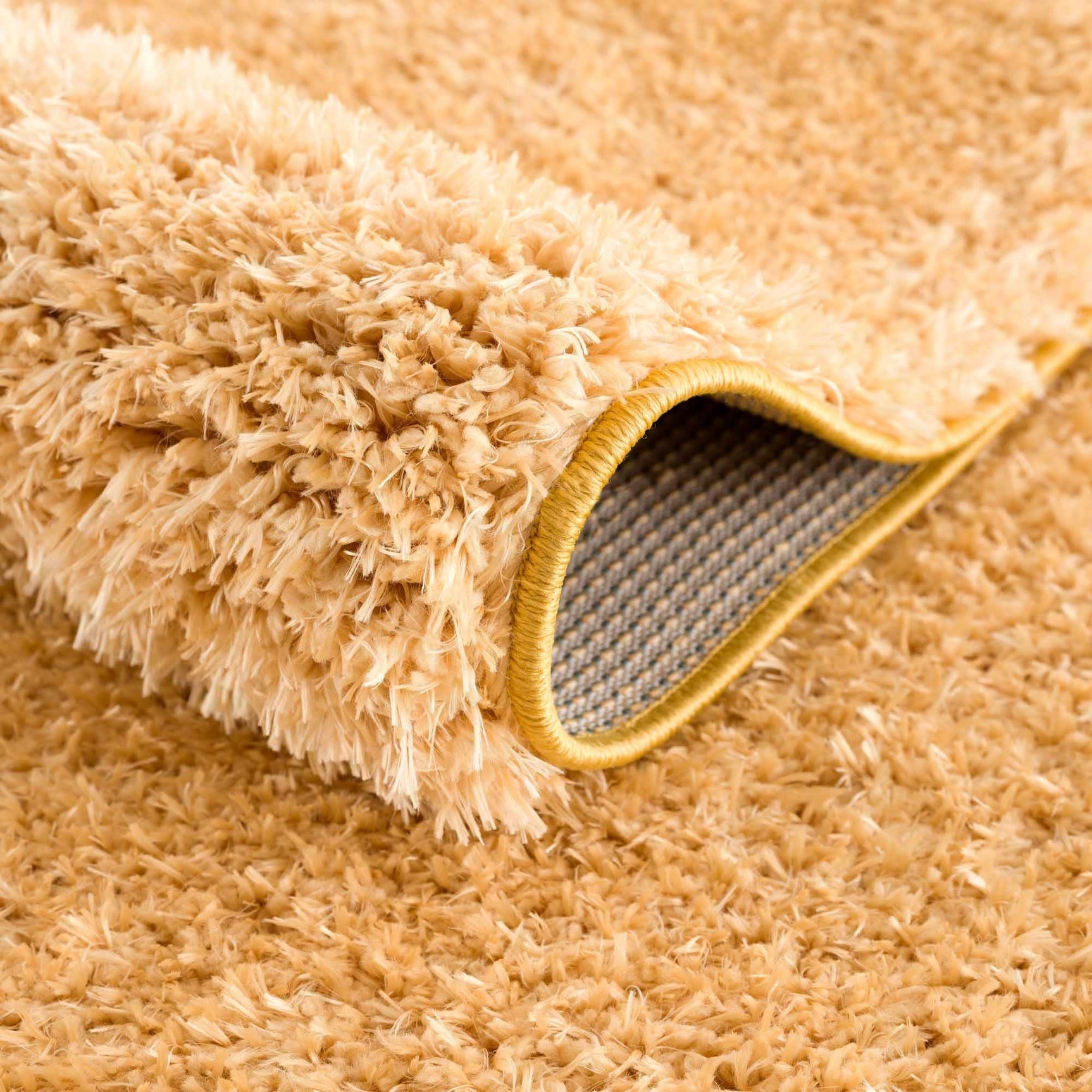 Faina Solid Gold Shag Washable Area Rug - Clearance - Ornate Home