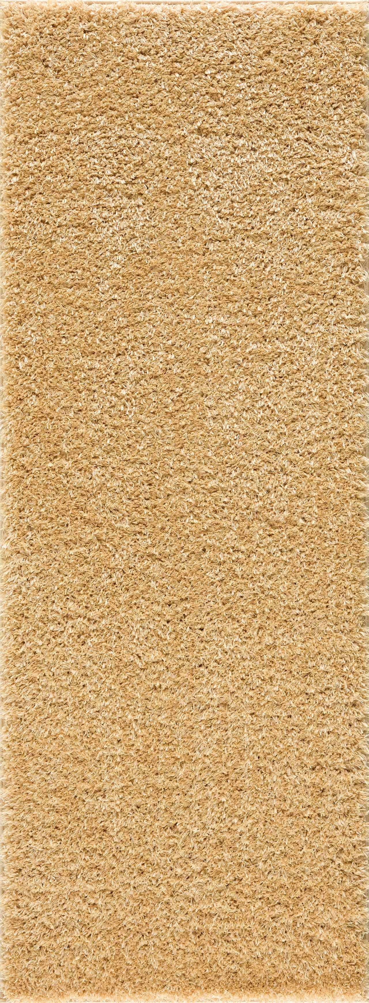 Faina Solid Gold Shag Washable Area Rug - Clearance - Ornate Home
