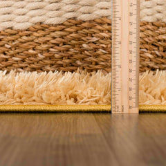 Faina Solid Gold Shag Washable Area Rug - Clearance - Ornate Home