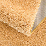 Faina Solid Gold Shag Washable Area Rug - Clearance - Ornate Home