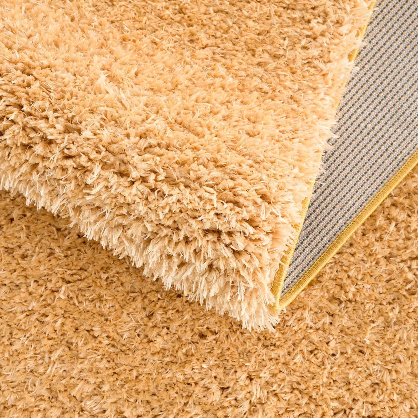 Faina Solid Gold Shag Washable Area Rug - Clearance - Ornate Home