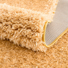Faina Solid Gold Shag Washable Area Rug - Clearance - Ornate Home