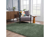 Faina Solid Green Shag Rug Washable - Ornate Home