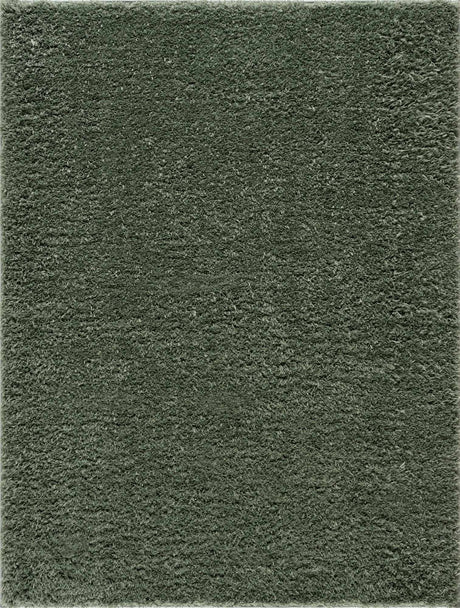 Faina Solid Green Shag Rug Washable - Ornate Home