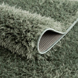 Faina Solid Green Shag Rug Washable - Ornate Home