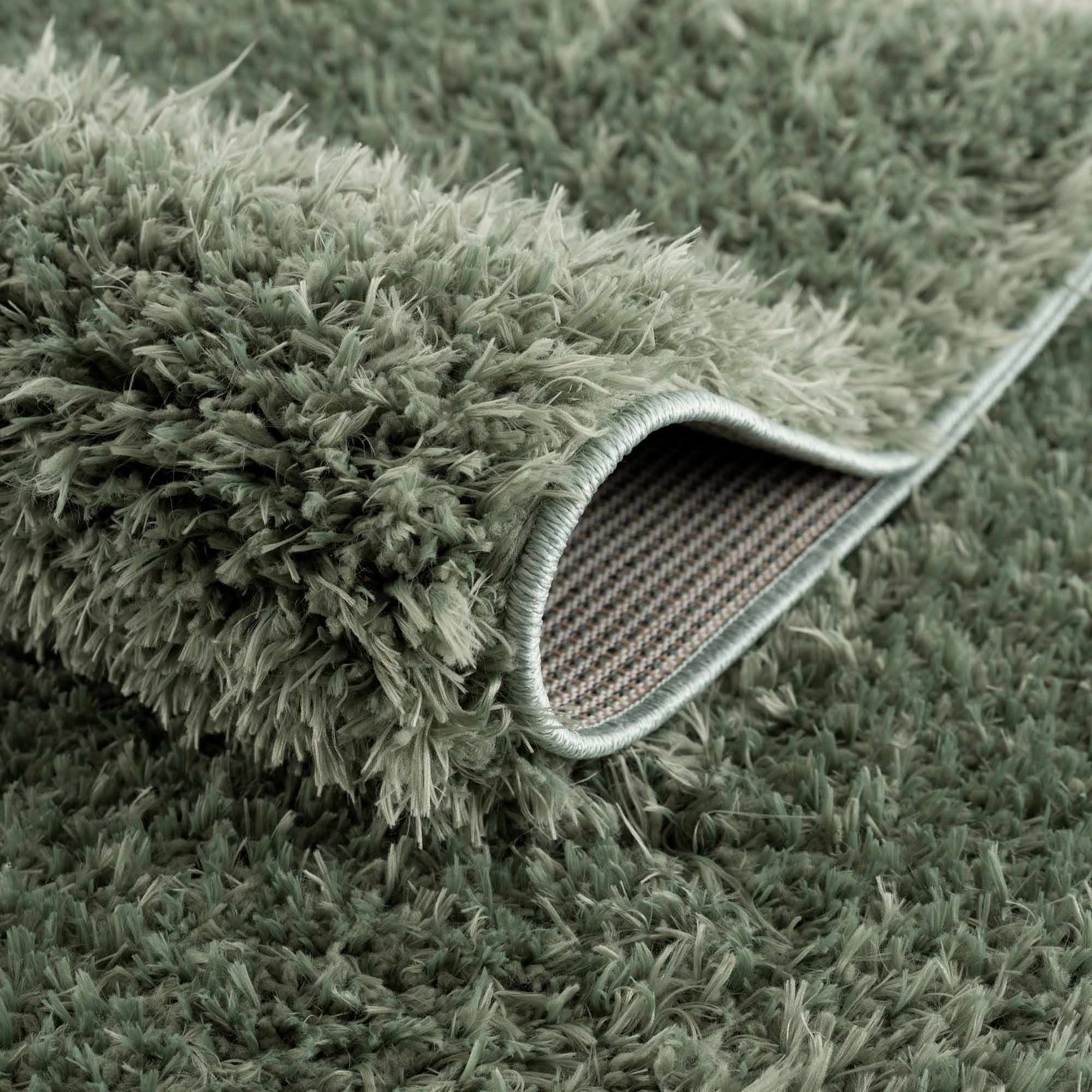 Faina Solid Green Shag Rug Washable - Ornate Home