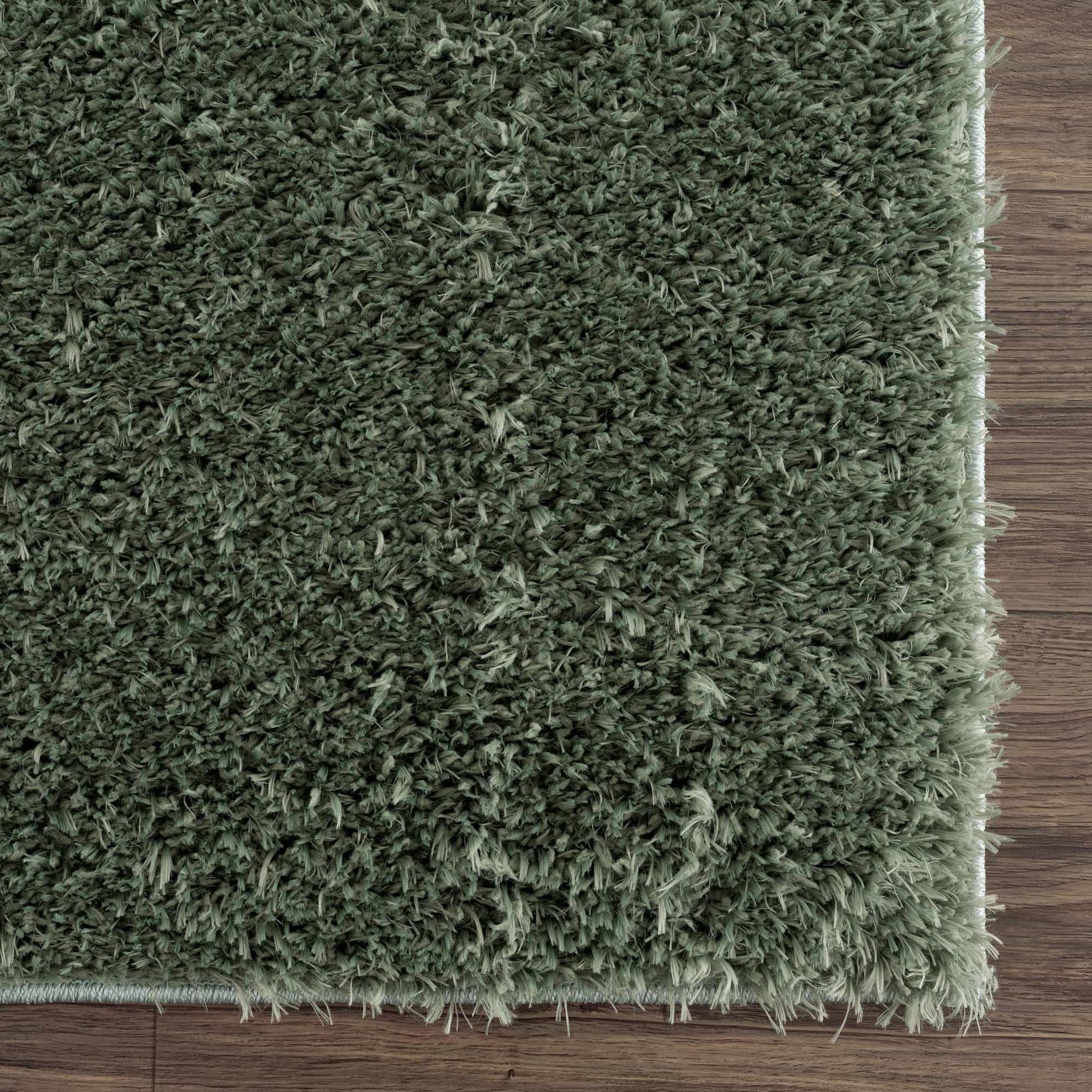 Faina Solid Green Shag Rug Washable - Ornate Home