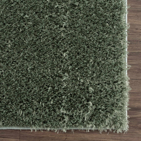 Faina Solid Green Shag Rug Washable - Ornate Home