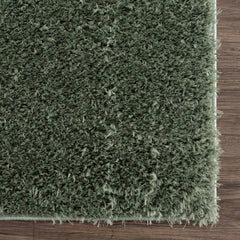 Faina Solid Green Shag Washable Area Rug - Clearance - Ornate Home