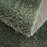 Faina Solid Green Shag Washable Area Rug - Clearance - Ornate Home