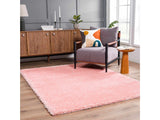 Faina Solid Pink Shag Rug Washable - Ornate Home