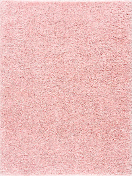 Faina Solid Pink Shag Rug Washable - Ornate Home