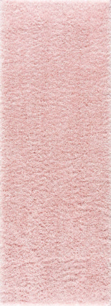 Faina Solid Pink Shag Rug Washable - Ornate Home