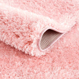 Faina Solid Pink Shag Rug Washable - Ornate Home
