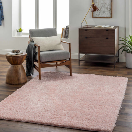 Faina Solid Pink Shag Rug Washable - Ornate Home