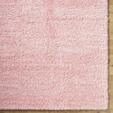 Faina Solid Pink Shag Rug Washable - Ornate Home