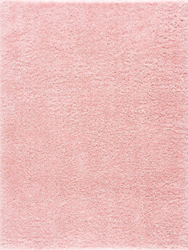 Faina Solid Pink Shag Washable Area Rug - Clearance - Ornate Home